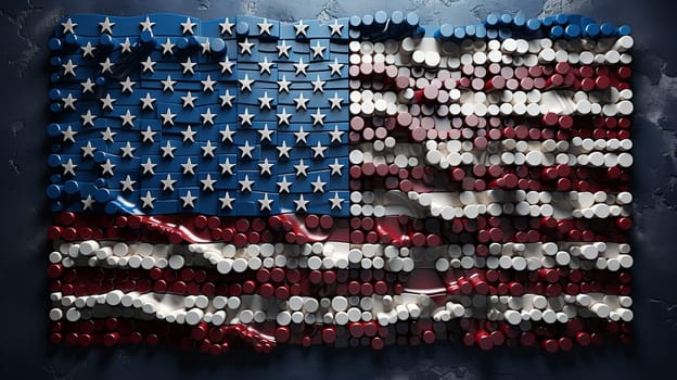 flag of USA painted on cracked wall. High quality photo
