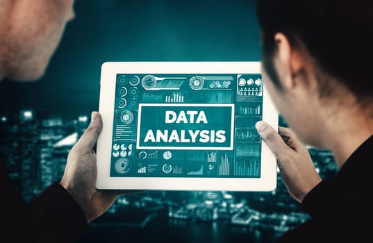 Data Analysis for Business and Finance Concept. interface showing future computer technology of profit analytic, online marketing research and information report for digital business strategy. uds