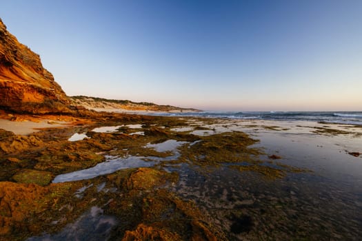 The idyllic Number Sixteen Beach at sunset in Rye, Victoria, Australia