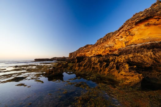 The idyllic Number Sixteen Beach at sunset in Rye, Victoria, Australia