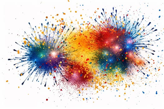 A Dynamic illustration of an explosion of Paint Splatters Creating Abstract Art