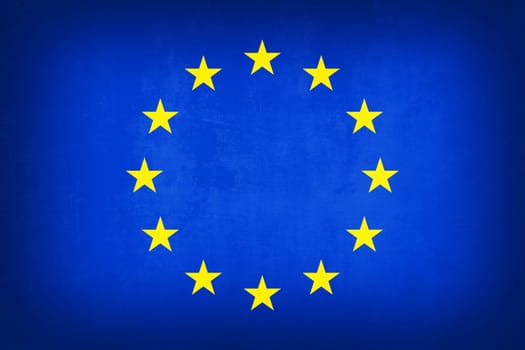 Grunge illustration of European Union flag, concept of EU