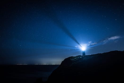 Cape Schanck Lighthouse Reserve during an intense thunderstorm at dusk on the Mornington Peninsula in Victoria, Australia