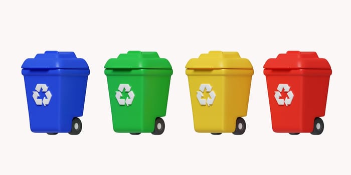 3d bin Recycle for save the earth and keep environment plastic. icon isolated on white background. 3d rendering illustration. Clipping path..