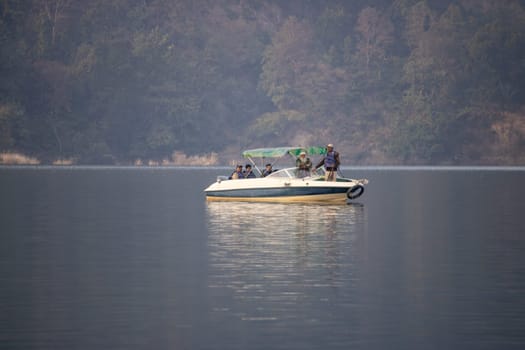 Beauty of water boats gracefully navigating Uttarakhand's rivers.High quality image