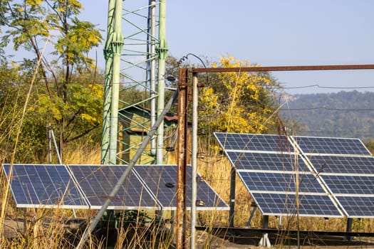 Illuminating Uttarakhand's future clean energy with the transformative power of solar plates.High quality image