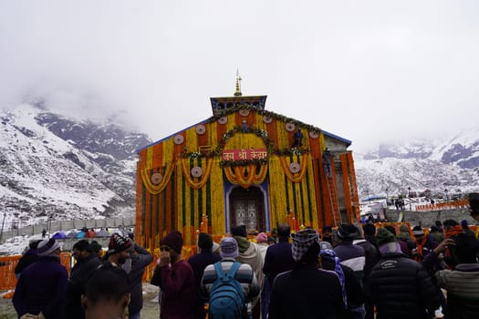 Dehradun,Uttarakhand India-December 16 2023-Immersing in the timeless charm, Kedarnath Temple in Uttarakhand unfolds its divine beauty through every glance.4k footage