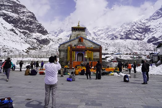 Dehradun,Uttarakhand India-December 16 2023-Immersing in the timeless charm, Kedarnath Temple in Uttarakhand unfolds its divine beauty through every glance.4k footage