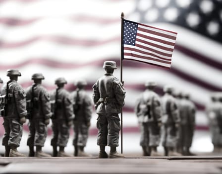 American Patriot: Saluting the Flag of Freedom amidst the Military Background