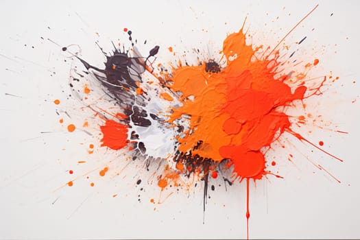 Bright colorful splashes of watercolor paints, ink splashes on a white background.