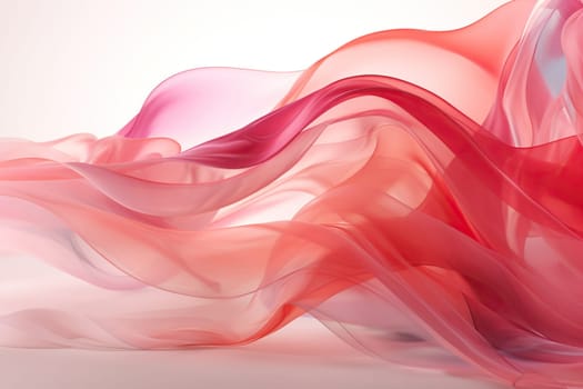 Abstract background with smooth elegant lines made of pink fabric.