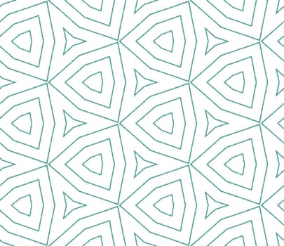 Exotic seamless pattern. Turquoise symmetrical kaleidoscope background. Summer swimwear exotic seamless design. Textile ready posh print, swimwear fabric, wallpaper, wrapping.