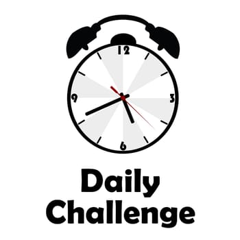 Daily Challenge concept with alarm clock