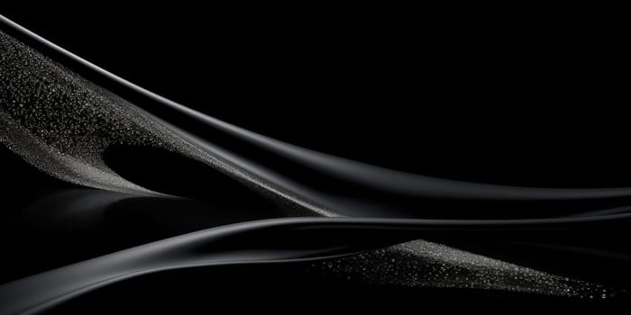 Smooth Black Wave: A Modern Abstract Design with Elegant Curve Motion on a Dark Background