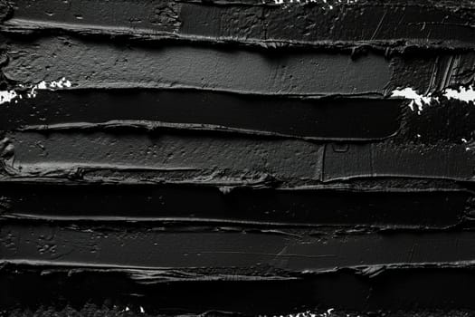 Abstract textured black paint strokes on a matte surface create a bold, monochromatic piece, suitable for modern art collections, edgy graphic designs, or striking interior accents. Generative AI