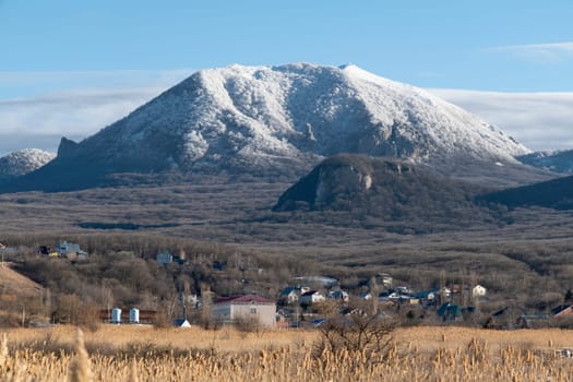 View of Mount Beshtau from Zheleznovodsk, Russia.