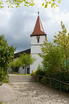 Chapel in a German village. Vertical frame.