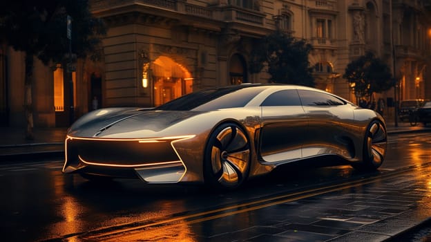 3D rendering of a brand-less generic concept car. High quality photo