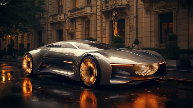 3D rendering of a brand-less generic concept car. High quality photo