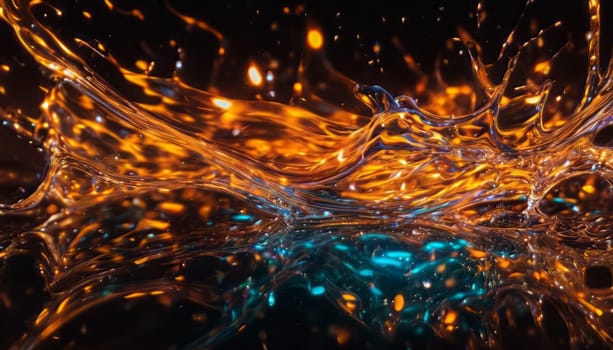 wallpaper, liquid Glass, translucent, transparent, Abstract wallpaper of many colored liquid glass. flame of fire through liquid glass on the entire screen, the entire screen in liquid glass, glare, flying sparks