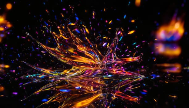 wallpaper, liquid Glass, translucent, transparent, Abstract wallpaper of many colored liquid multicolor glass. flame of fire through liquid multicolor glass on the entire screen, the entire screen in liquid glass, glare, flying sparks