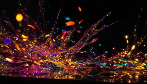 wallpaper, liquid Glass, translucent, transparent, Abstract wallpaper of many colored liquid multicolor glass. flame of fire through liquid multicolor glass on the entire screen, the entire screen in liquid glass, glare, flying sparks