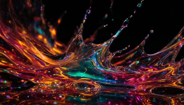 wallpaper, liquid Glass, translucent, transparent, Abstract wallpaper of many colored liquid multicolor glass. flame of fire through liquid multicolor glass on the entire screen, the entire screen in liquid glass, glare, flying sparks