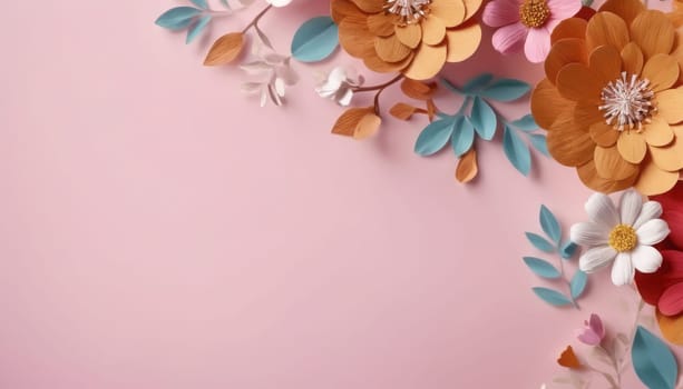 A wonderful festive background for Valentine's day, flower, white flower, pink flower, leaf, white background, simple background, daisy, blue flower, realistic, orange flower