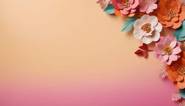 A wonderful festive background for Valentine's day, flower,pink flower,gradient,cream background,leaf,white flower,pink rose,light pink background,red flower,yellow flower,purple flower,orange flower, azure gradient background