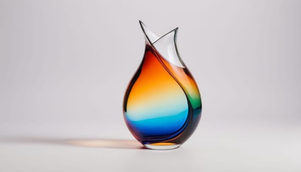 wallpaper, liquid Glass, translucent, transparent, round glass vase on white background iridescent Abstract wallpaper of many colored liquid glass full screen,fills the entire translucent through with light