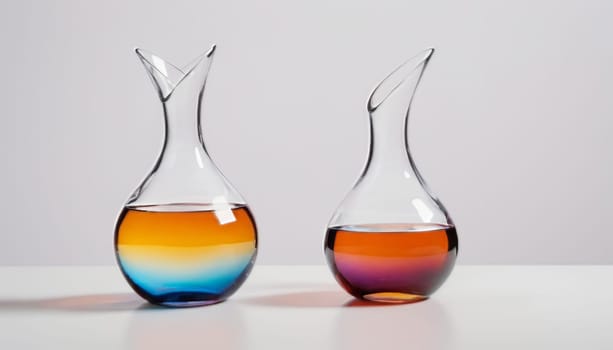 wallpaper, liquid Glass, translucent, transparent, round glass vase on white background iridescent Abstract wallpaper of many colored liquid glass full screen,fills the entire translucent through with light