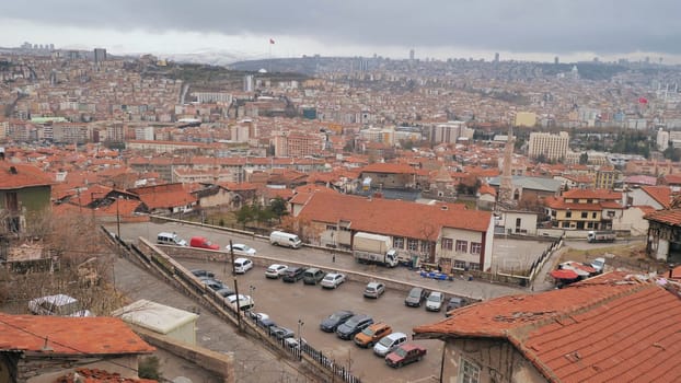 View of the Turkish capital Ankara from the castle on top