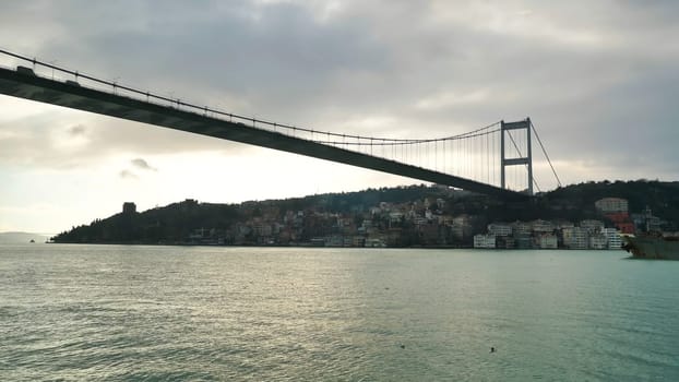 Bridge over the Bosphorus Strait in Istanbul. Turkey
