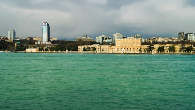 View of Bosphorus Strait in Istanbul, Turkey. Bosphorus strait separates the European part from the Asian part of Istanbul