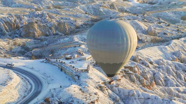 Color balloons in the sunrise sky. Cappadocia, Turkey