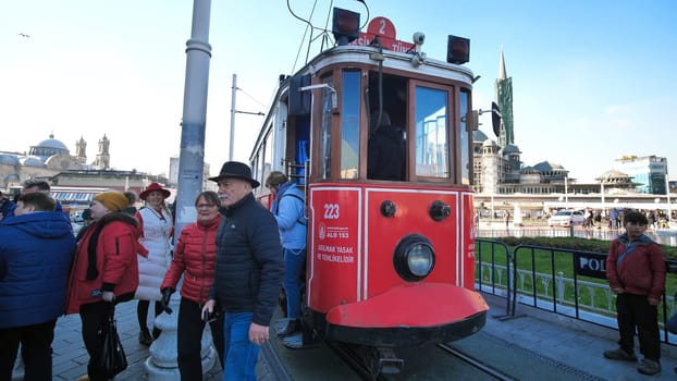 Typical Vintage Train in streets of Istanbul