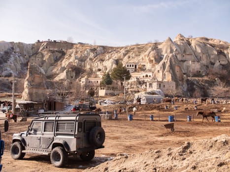 The tourist town of Goreme in Cappadocia. Turkey.