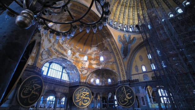 The interior of the Hagia Sophia.