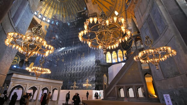 The interior of the Hagia Sophia.