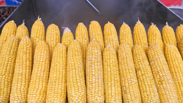 Boiled corn on the streets of Istanbul. Turkey