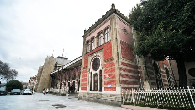 Sirkeci railway station historic architecture, last station of the Orient Express in Istanbul, Turkey