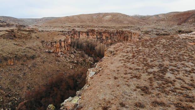 Ihlara Valley in Turkey, Known as Ihlara Vadisi in Turkish, the valley is biggest canyon and has a green trees and small river