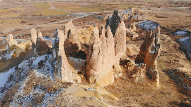 Sharp Rocks in Cappadocia. Turkey