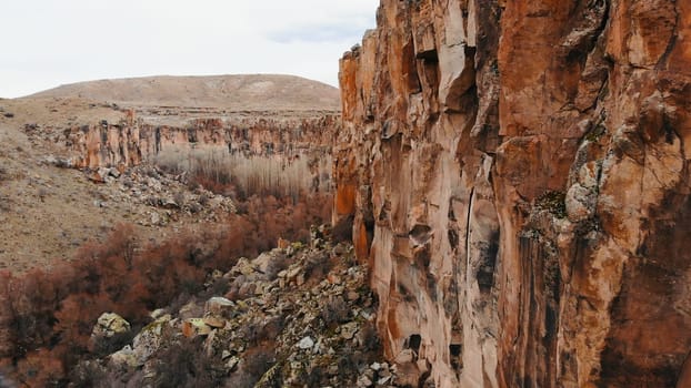 Ihlara Valley in Turkey, Known as Ihlara Vadisi in Turkish, the valley is biggest canyon and has a green trees and small river