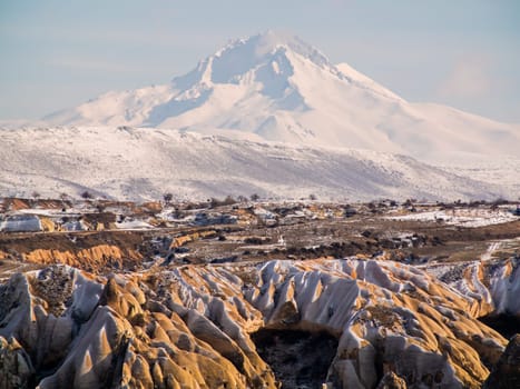 The Vulcano Erciyes Dag in the cappadocian Sunrise