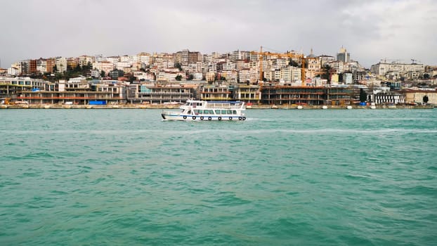 View of Bosphorus Strait in Istanbul, Turkey. Bosphorus strait separates the European part from the Asian part of Istanbul