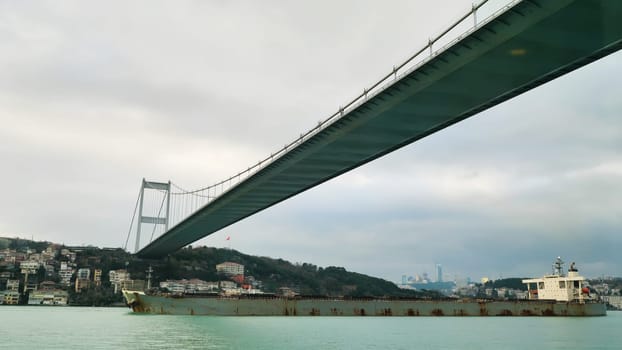 Bridge over the Bosphorus Strait in Istanbul. Turkey