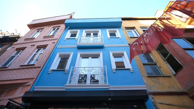 Balat quarter with colored houses. Jewish quarter of Istanbul - Turkey