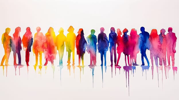 Bright watercolor silhouettes on white captivating and modern illustration