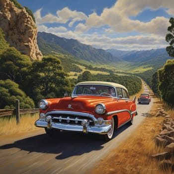 Take a trip down memory lane with this captivating artwork, Vintage in Motion: A Classic Car's Journey. Explore the beauty and nostalgia of vintage cars as they cruise through scenic landscapes, capturing the essence of a bygone era. This dreamy artwork is perfect for those seeking a touch of vintage charm and a sense of adventure.